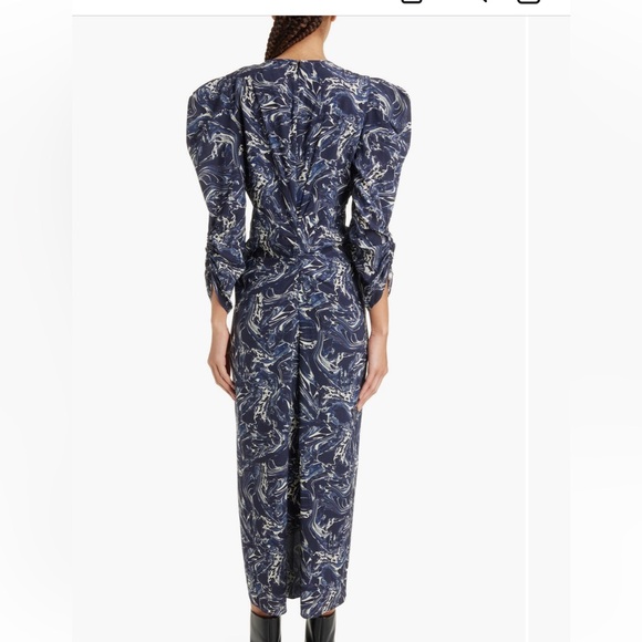 Isabel Marant Blue Marble Print Dress - Picture 2 of 8